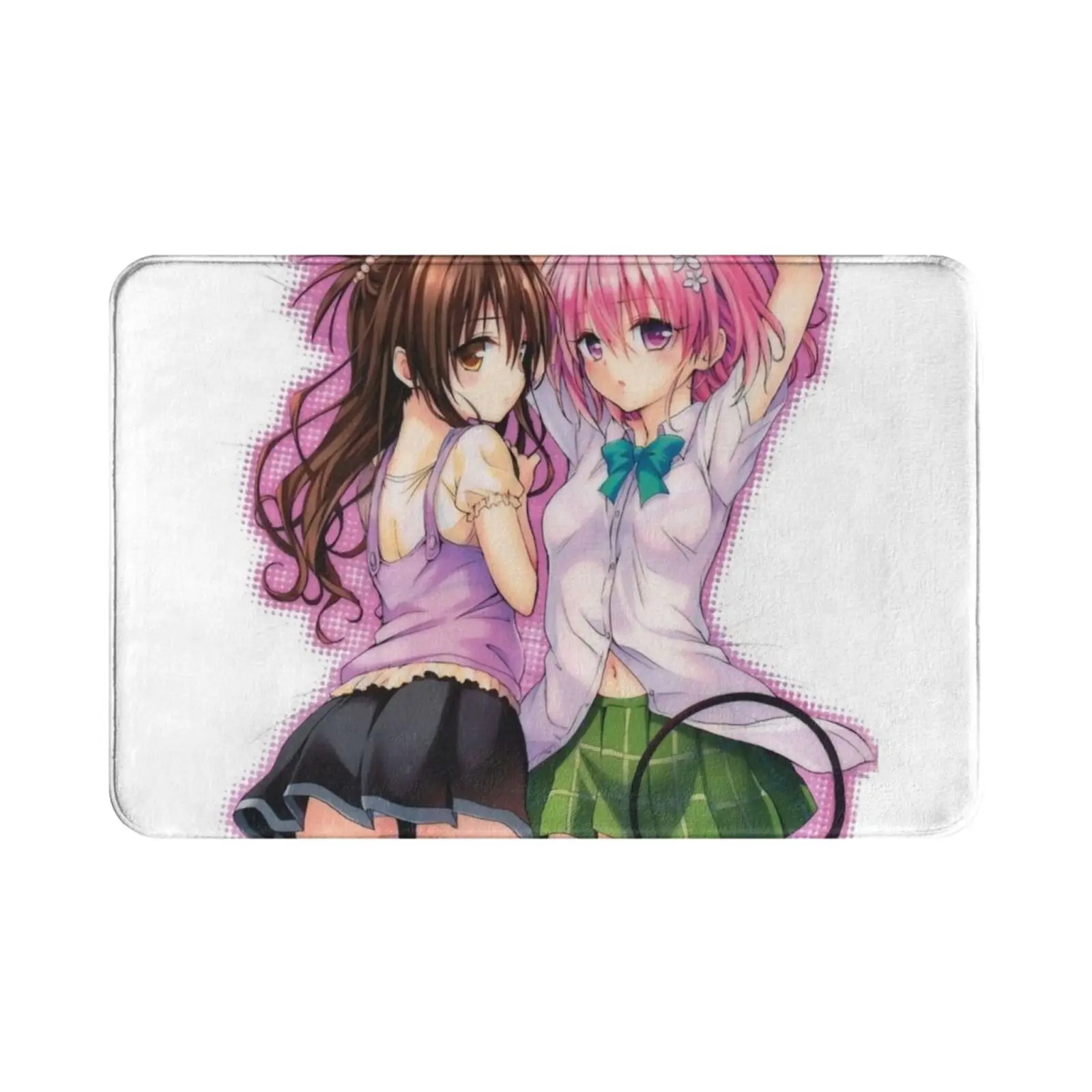 Mikan Yūki And Momo Deviluke Carpet Mat Rug Cushion Soft Momo Momo Deviluke Mikan Yūki Mikan To Love Ru Anime Manga