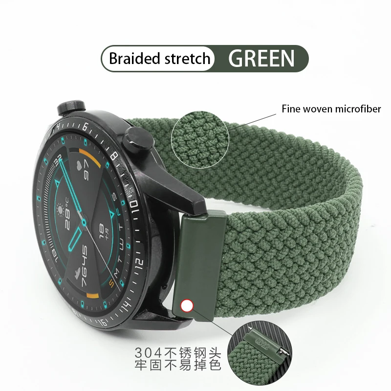 Pulseira de nylon elástica, pulseira para garmin vivoactive 3/4 forerunner 245 645, pulseira música para garmin vivoactive 22mm 20mm