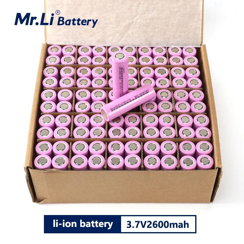 Mr.li 100 sztuk oryginalny nowy marka 18650 2600mAh akumulator 3.7V 18650 litowo-jonowy akumulator litowy na bateria do latarki