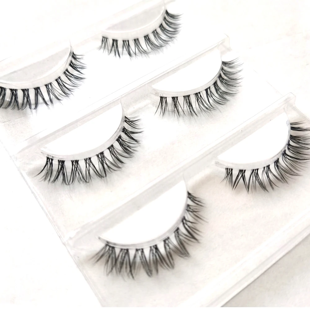 Novo 3 par cílios 3d vison tira lash reutilizável cílios postiços crisscross dramática cílios leve invisível banda olho cílios