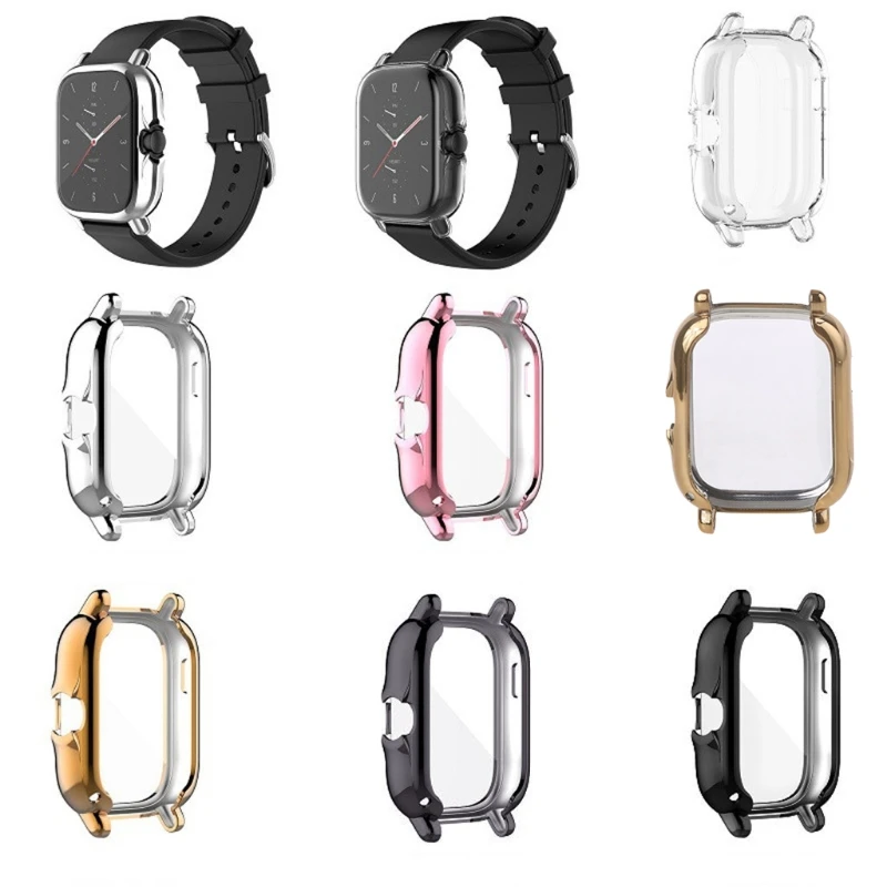 Compatible With Huami Amazfit GTS2 Case Durable Screen Protector Shockproof Wear Resistant Shell Smart Watch TPU Cover