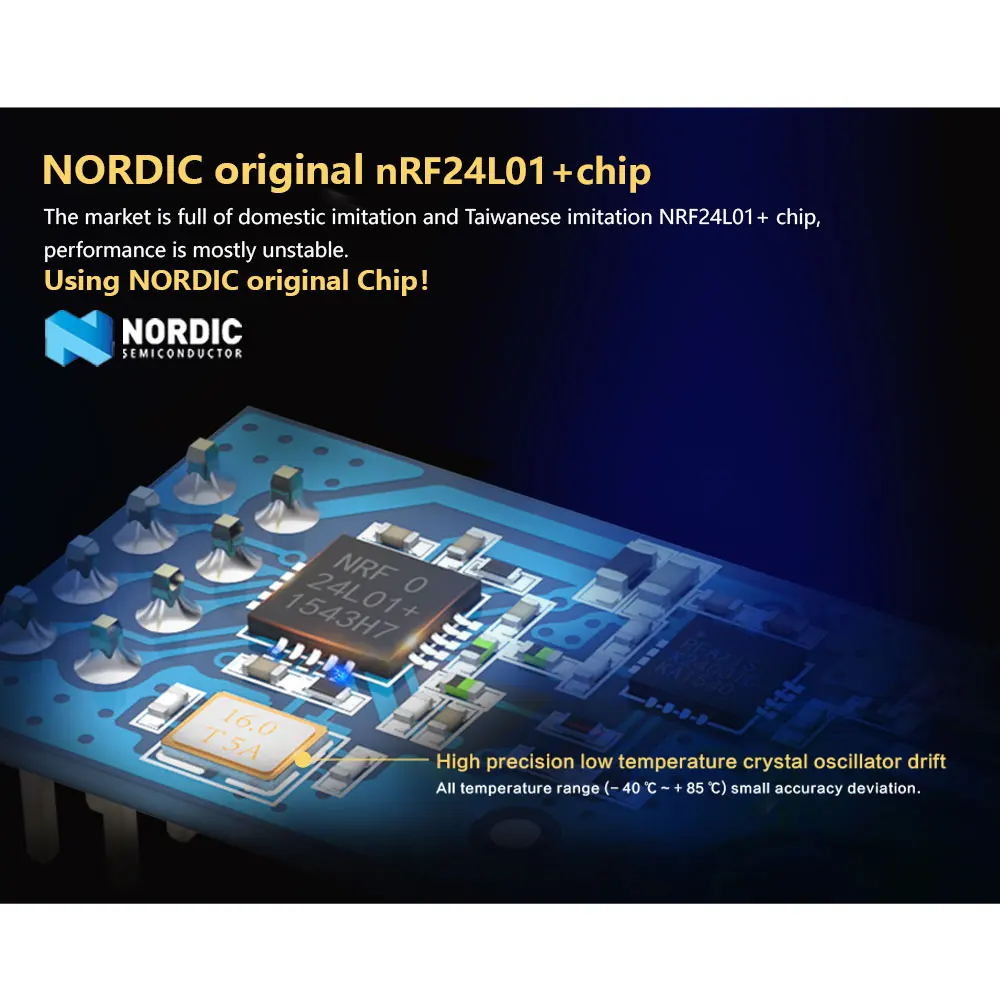 2.4GHz 100mW Industrial Wireless Data Transceiver Module AS01-ML01DP3 SMA Connector nRF24L01P PA LNA