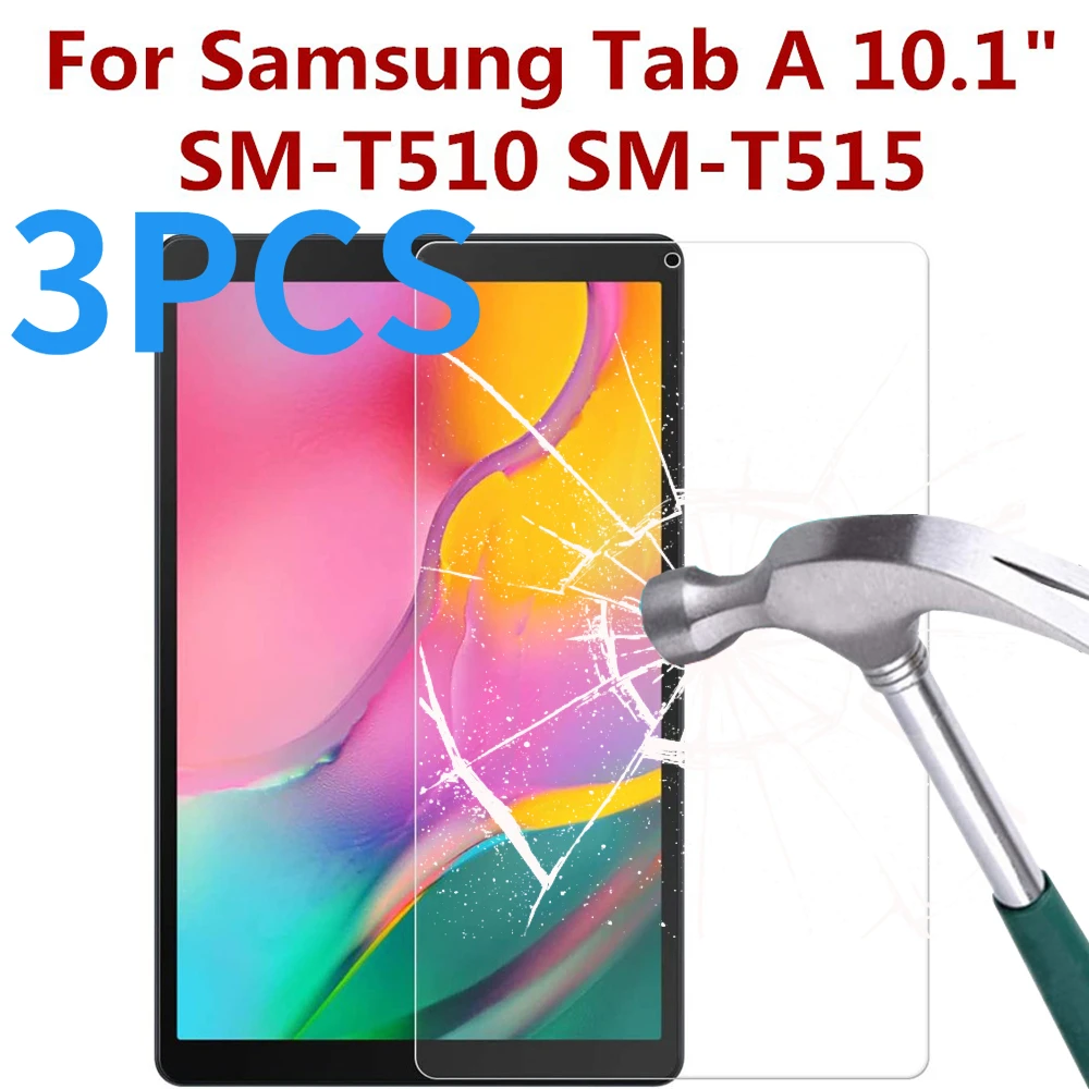 

3PCS Tempered Glass Screen Protector for Samsung Galaxy Tab A 10.1 inch 2019 T510 T515 Anti Scratch Bubble Free Protective film