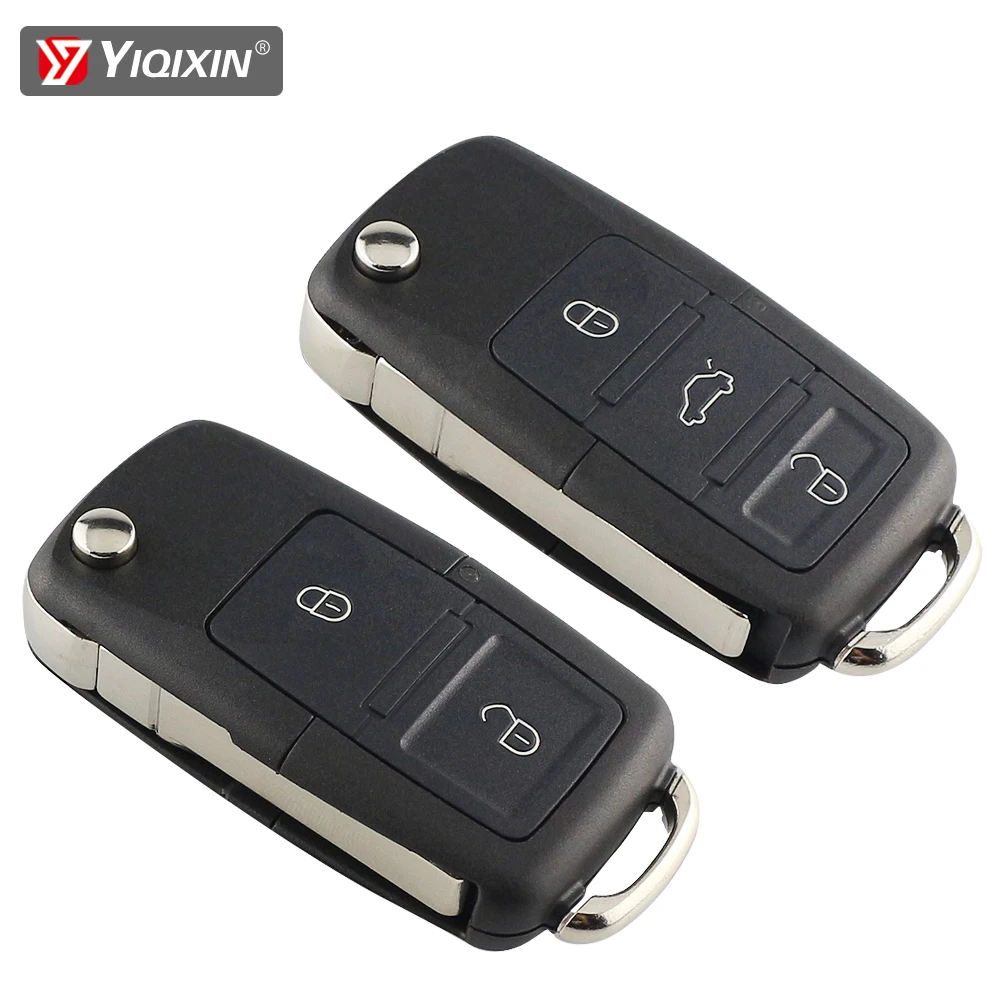 YIQIXIN Flip Remote Car Key Shell For Vw Volkswagen MK4 Jetta Golf 4 5 6 Passat Beetle Skoda Seat Polo B5 Touran  2/3 Buttons