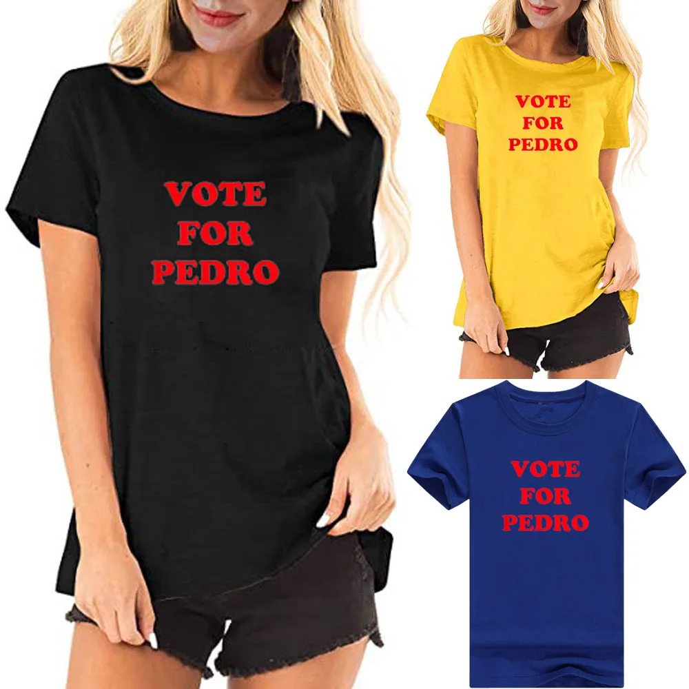 Vote for Pedro T-Shirt Funny Political Joke Tee Tops  Graphic T Shirts