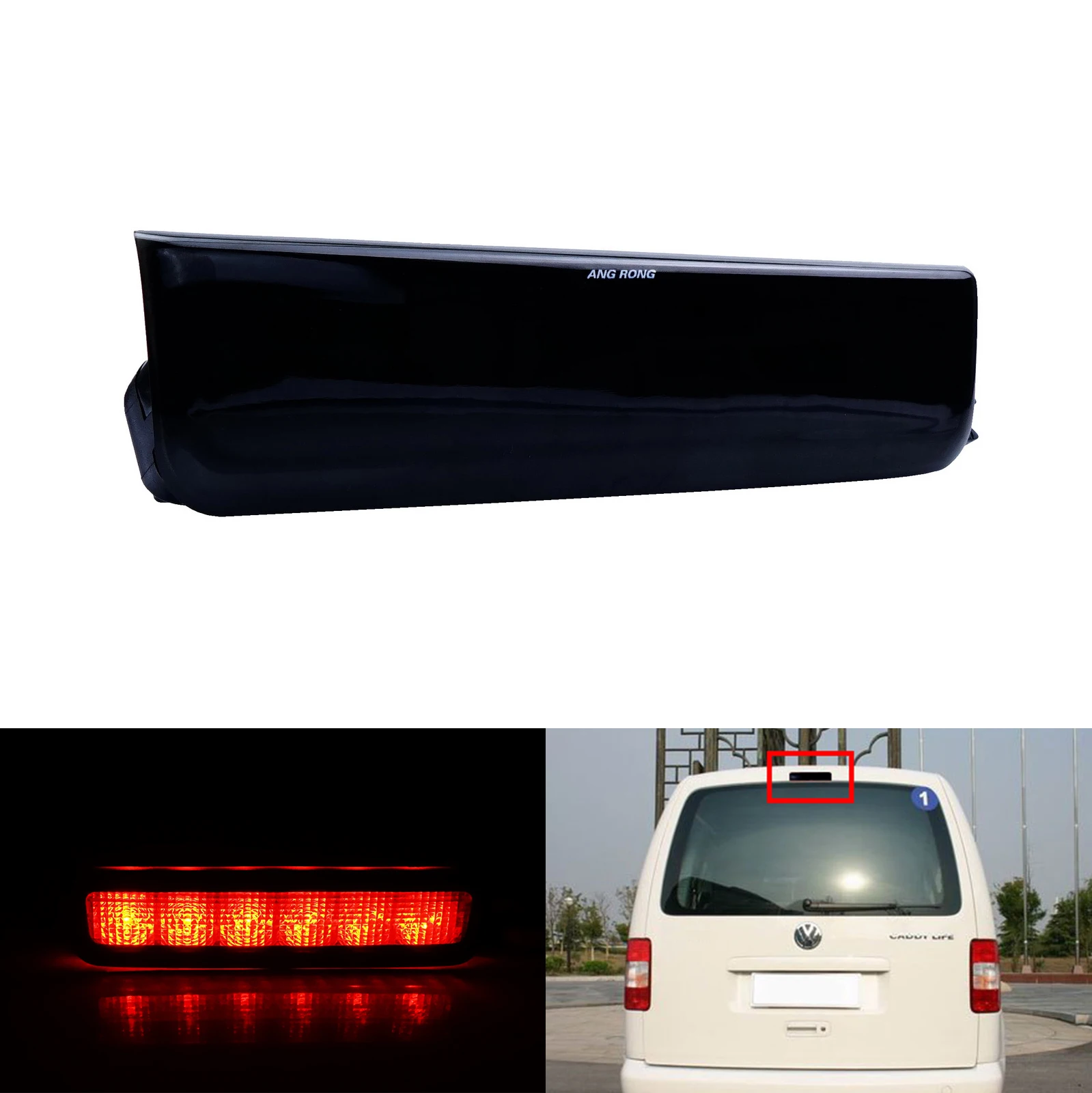 ANGORNG 1x Red LED Rear High Level Brake Stop Light Lamp For VW Caddy III Box Estate 2004-15