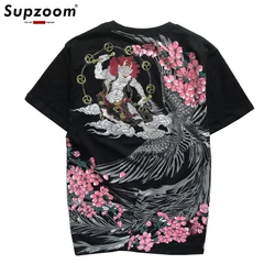 2020 New Arrival Animal Knitted Short Tshirt Brand Clothing T Shirt Men Goods Embroidery Tattoo O-neck Cotton Casual Hot Sale