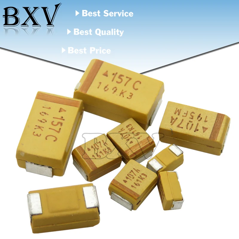 10PCS A B C D Type Tantalum Capacitor 100UF 150UF 220UF 330UF 470UF 680UF 6V 6.3V 10V 16V 25V 35V 50V 4.7/6.8/10/15/22/33/47UF