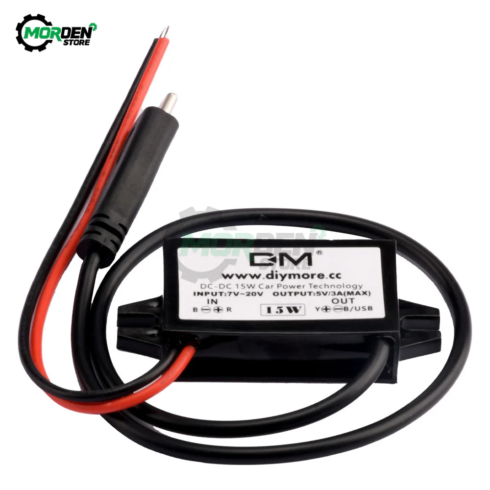 Tipo-c DC-DC 12V a 5V 3A 15W convertitore di potenza per auto Micro Step Down adattatore di uscita di tensione con alimentazione di protezione