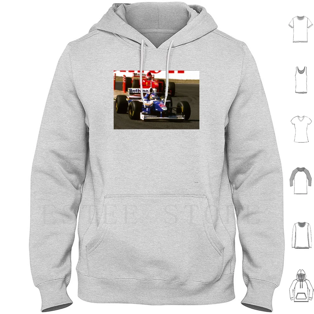 Jacques Villeneuve Vs Michael Schumacher 1997 Hoodie Long Sleeve Racecar Racing Racecars Sports Fia Racingdriver Racing