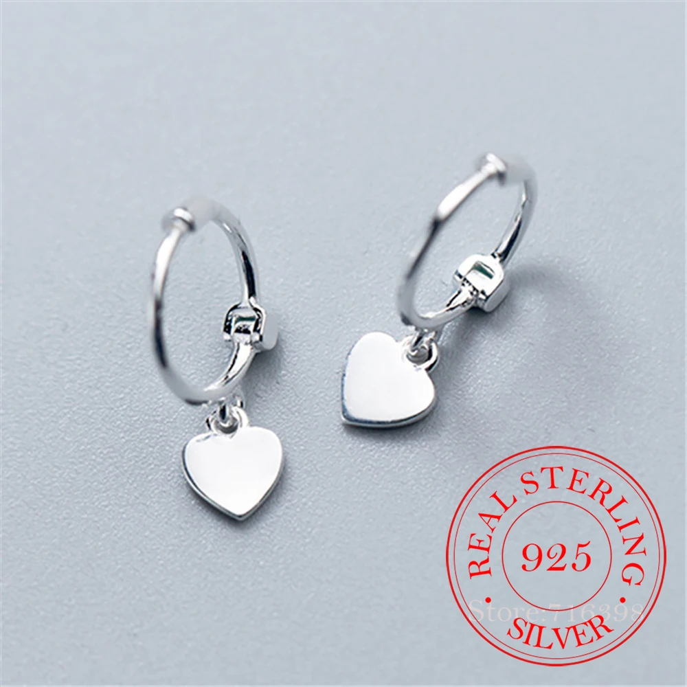 

Womens Fashion 925 Sterling Silver Small Heart Earring Drop Earrings For Young Girls Teen Wedding Gift Jewelry Brincos