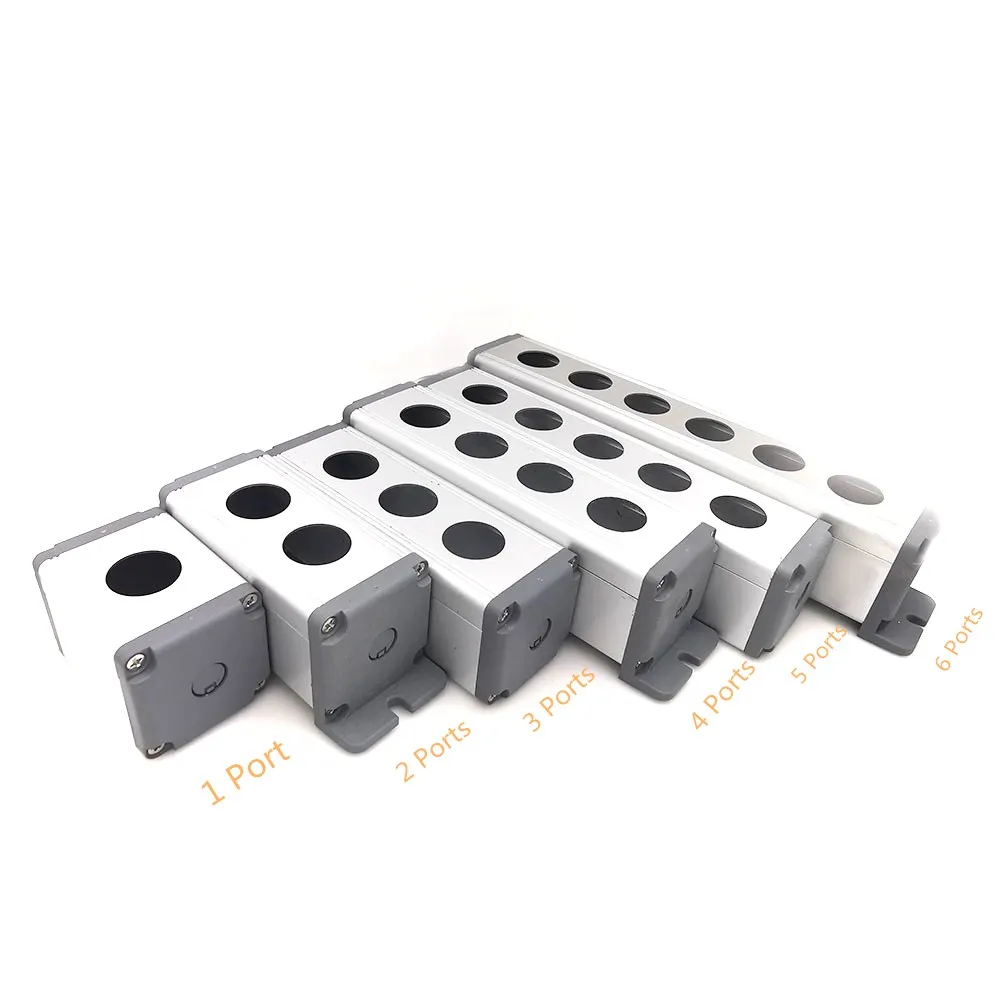 16/19/22Mm Metalen Drukknop Waterdichte Doos 1 2 3 4 5 Gat Aluminium doos Met Outdoor Power Control Box