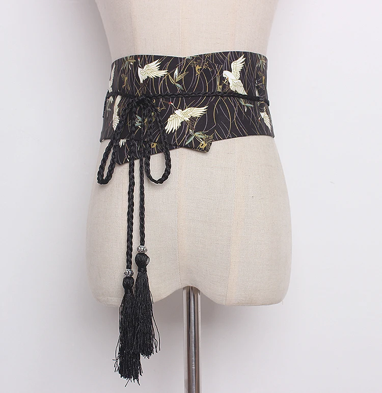 女性の滑走路ファッション刺繍ヴィンテージ鳥カマーバンド女性ドレスコルセットウエストバンドベルト装飾ワイドベルト TB1330