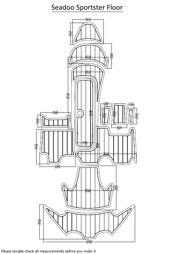 

Seadoo Sportster Swim Platform and Cockpit Pad Boat EVA Teak Decking 1/4" 6mm