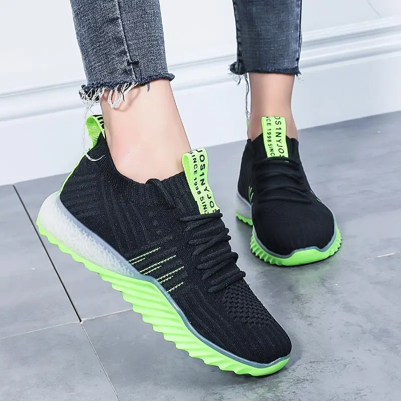 Summer Knitted Socks Sneakers Women Sport Shoes Woman Sports Shoes Lady Running Shoes for Women White Orange Knit Knited E-261