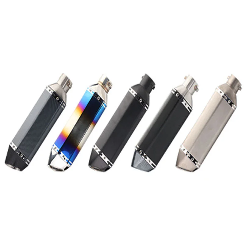 

370mm Universal Motorcycle Exhaust Muffler Pipe Slotted for Yamaha Kawasaki Suzuki Honda Ducati MIvv R3 Bj300 Tnt300 Gsxr Kymco