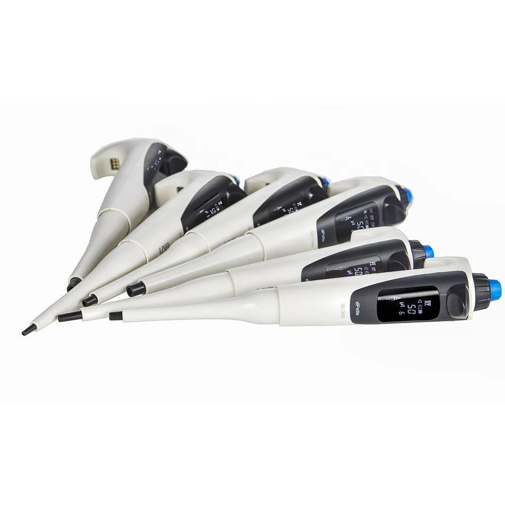 dPette+ 0.5-10 Microliter Micro Electronic Digital Pipette with High Quality Pipet 0.5-10ul / 5-50ul / 30-300ul / 100-1000ul