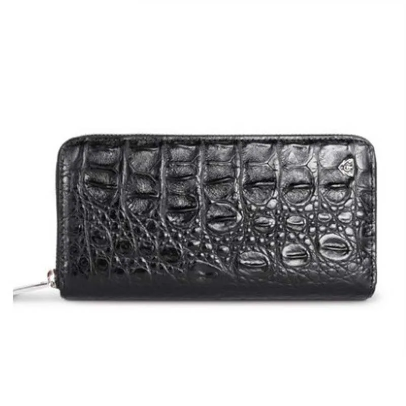 gete new Crocodile leather handbag without stitching Thailand. Men's leather business  leisure multi-card long men purse