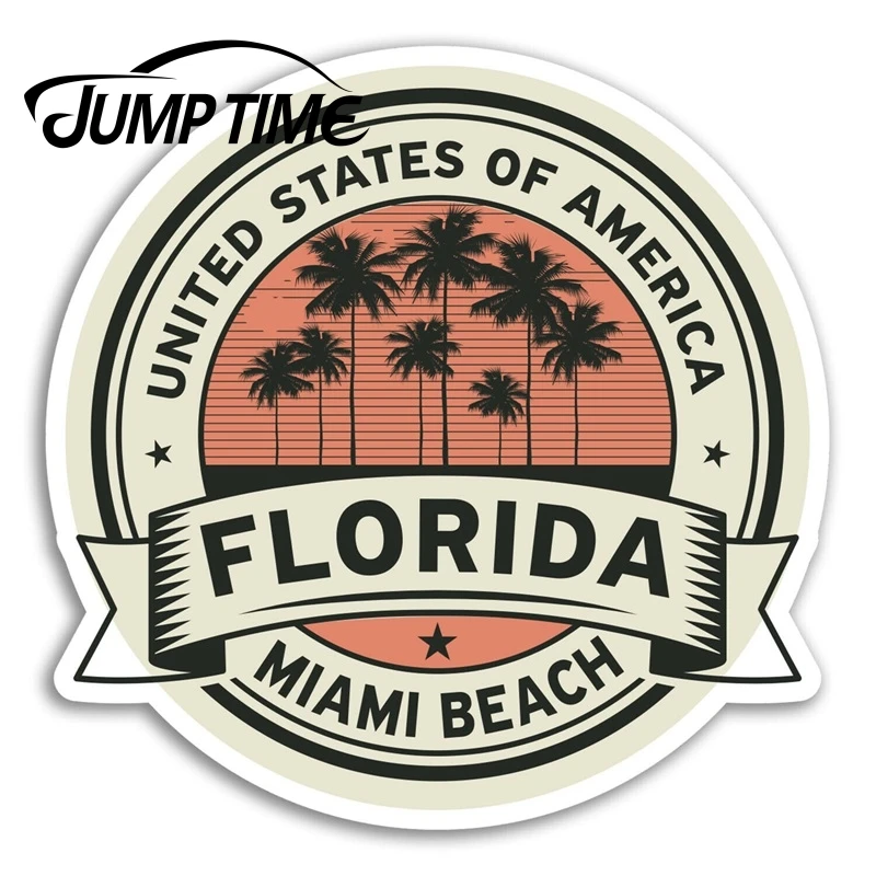 Jump Time for Miami Florida Vinyl Stickers America Sticker Laptop Luggage Bumper Decals Waterproof Car Accessories