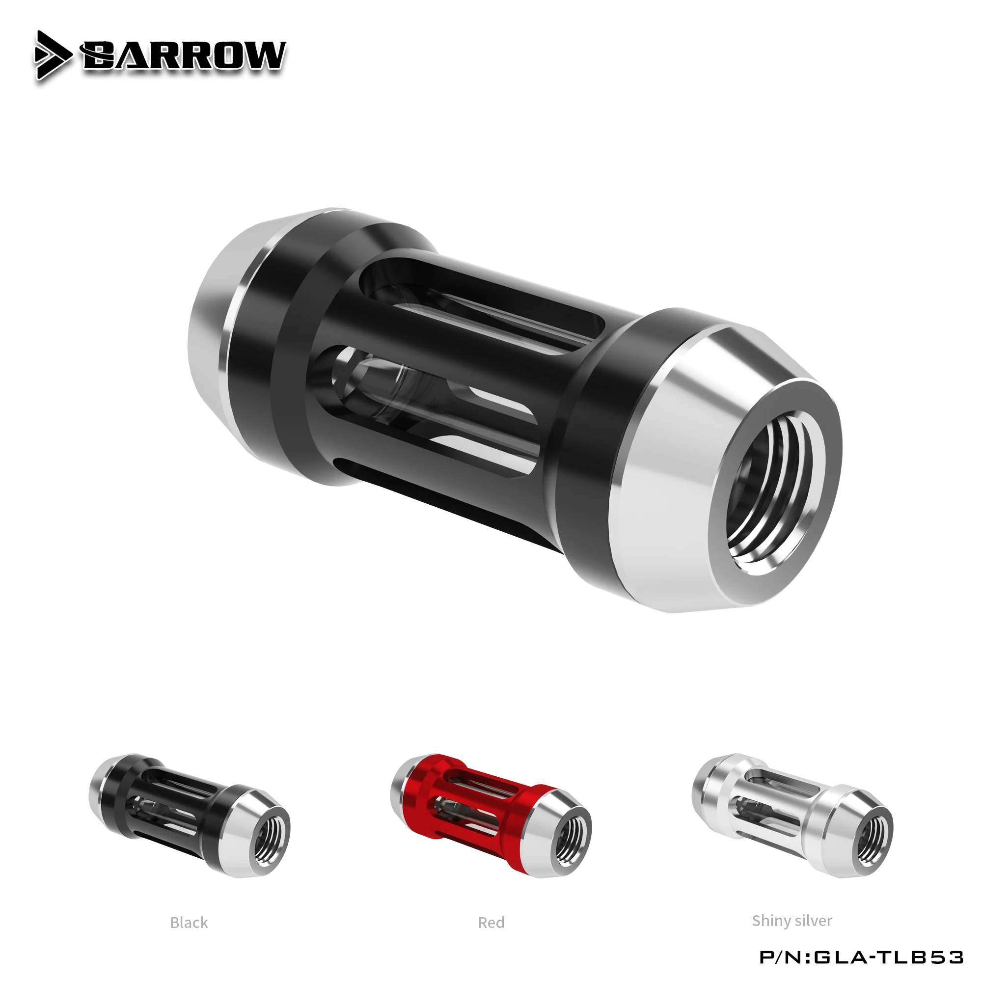 Barrow GLA-TLB53,Metal Flow Filter Black Silver Gold Water Cooling Filter Dual G1/4'' spiral pattern filters connector fitting