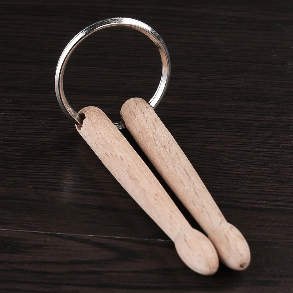 Mini Drum Sticks Keychain Beech Wood Drumsticks Percussion Key Ring Fashion Accessories Music Gift Musical Instrument Toys