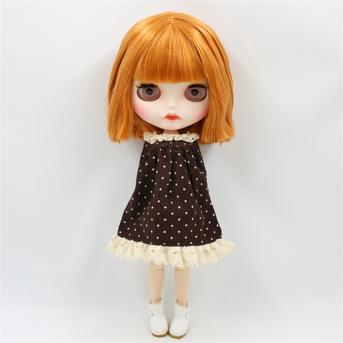 Boneca ICY DBS Blyth bjd corpo articulado cabelo laranja rosto fosco 1/6 brinquedo BL0145 30cm presente de menina anime