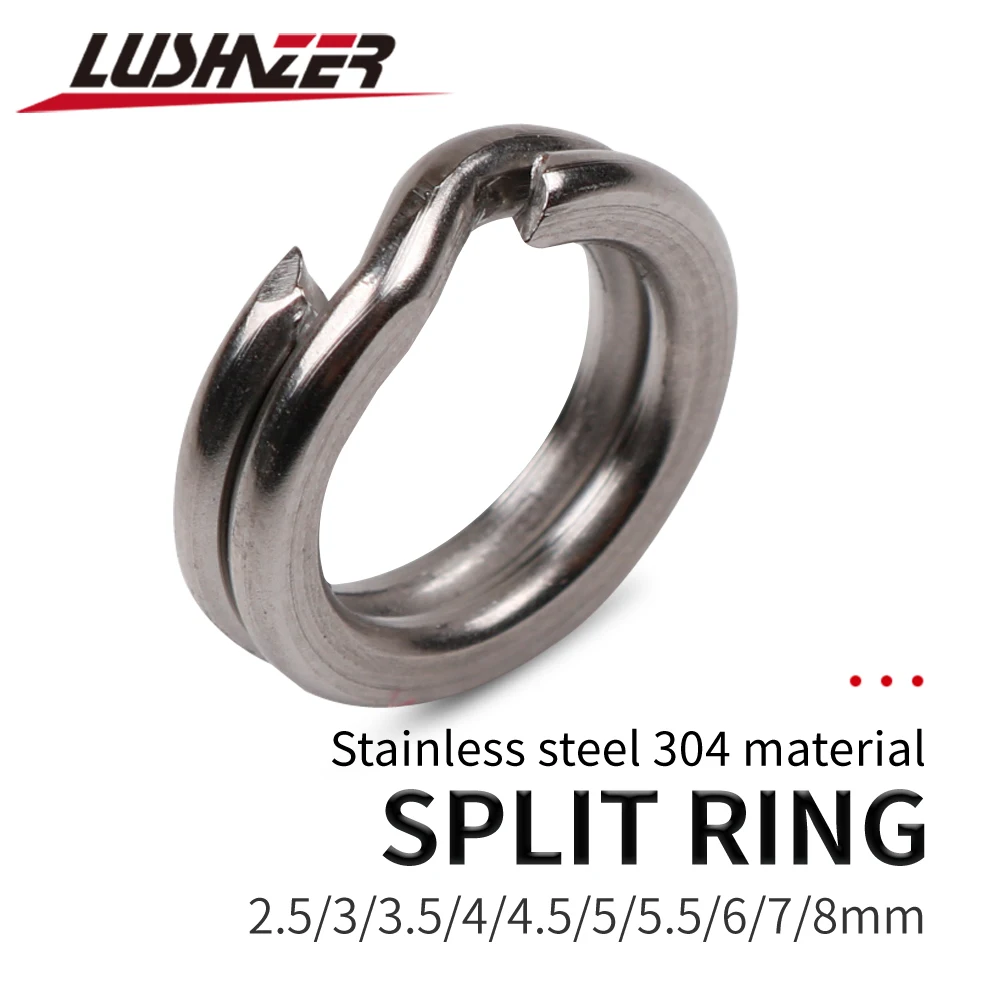 50pcs/lot Stainless Steel Split Ring Diameter from 4mm to 12mm Heavy Duty Fishing Double Ring Connector Fishing Accessories