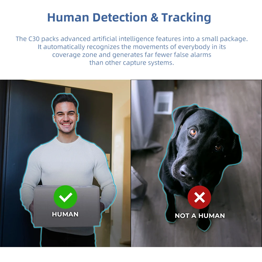 Cámara IP C30 con WIFI para interiores, dispositivo de seguridad inteligente para el hogar, con visión nocturna, vídeo de 4MP, para bebés, ancianos y Mascotas