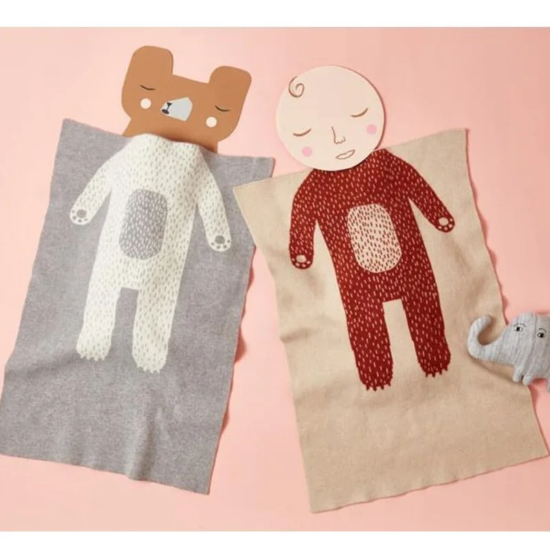 Instagram Popular Double-side Soft Baby Blanket Funny Bear Sprint Photograph Accessories Attractive Interaction Amuse Blanket