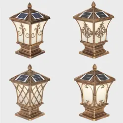 Solar LED Light Outdoor Garden Decoration Column Lamp Waterproof Street Garland Lawn Lamp Exterior Patio Pillar Light