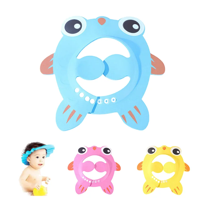 Kids Bath Visor Hat Children Waterproof Cap Safe Baby Shower Cap Adjustable Protect Eyes for 3M to 6Y Child Wash Hair Shield