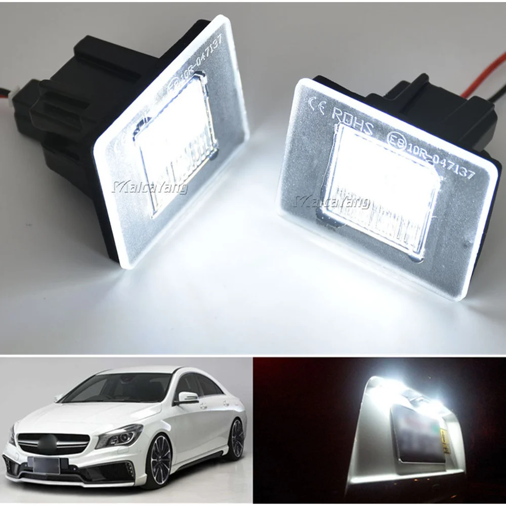 2pcs LED License Plate Light Lamp For Mercedes Benz A W176 CLA C117 CLS W218 GL X166 GLA X156 ML W166 Error Free