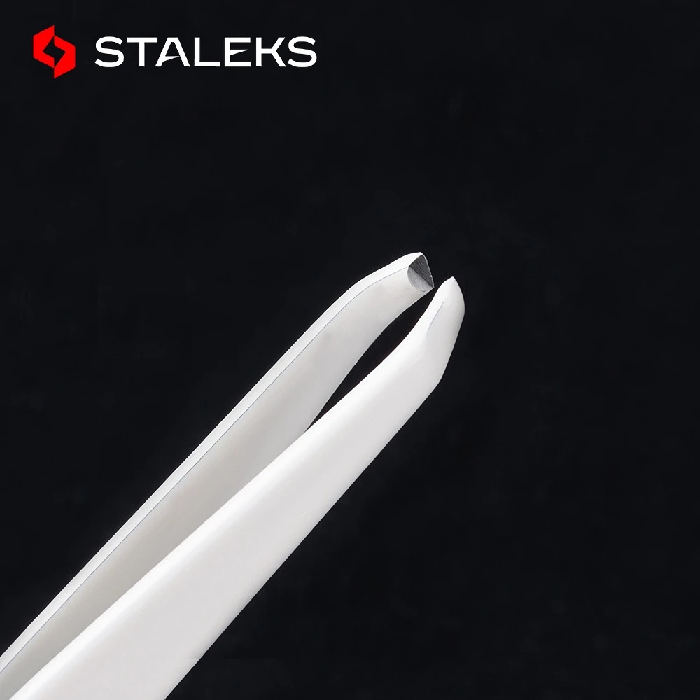 STALEKS Expert TBC-41-4 Professional Eyebrow Clip Tweezers Perfect Closure Effortlessly Pinch Fine Hair Beard AISI 420 Steel