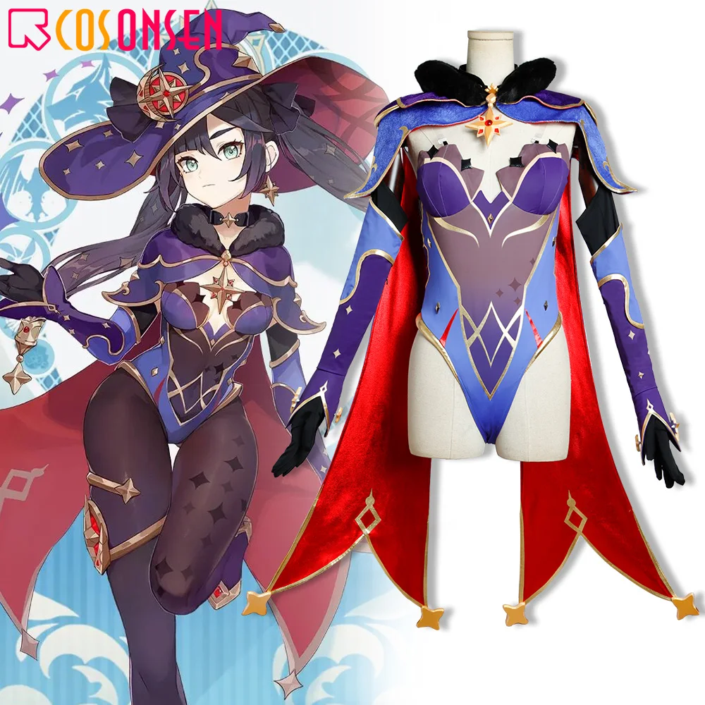 Genshin Impact Mona Cosplay Costume Mona Megistus Astrologer Outfit with Hat COSPLAYONSEN Custom Made