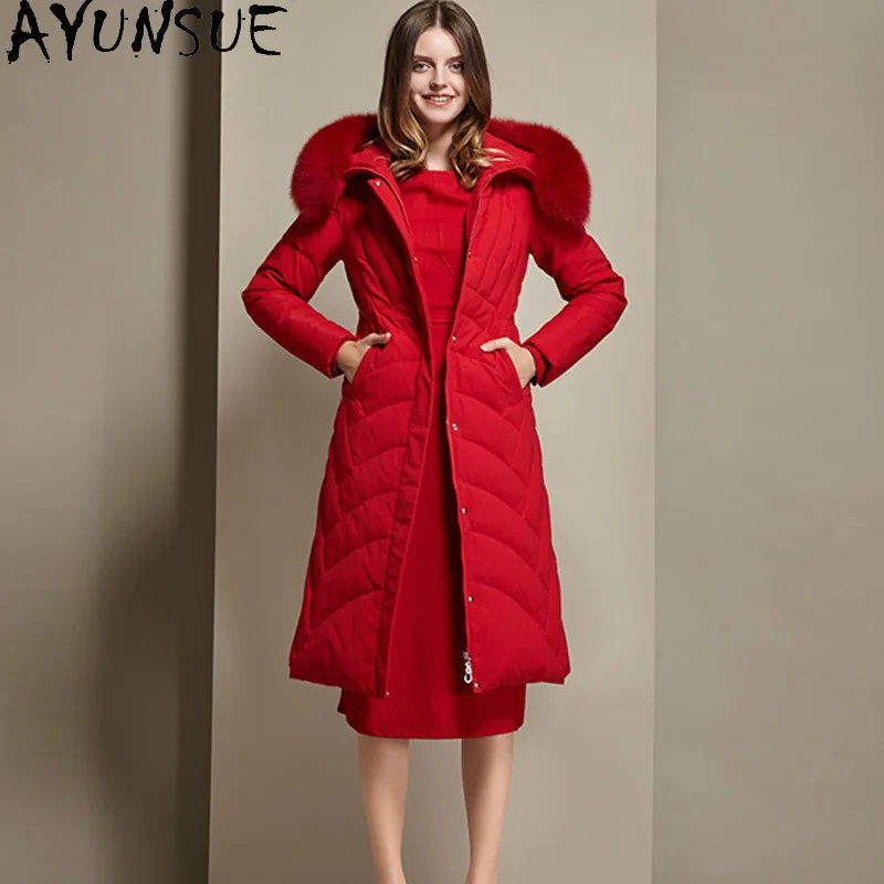 

AYUNSUE Jackets for Women 2020 Winter Down Jacket Hooded Coat Female 5XL clothes Real Fox Fur Parkas Mujer Chaqueta LXR325