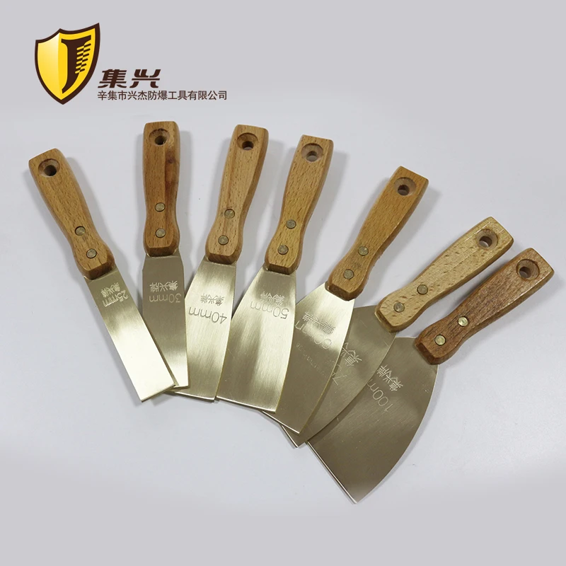 Brass Putty Knife with wooden handles,Explosion-proof tools,Thickness 1.5 mm