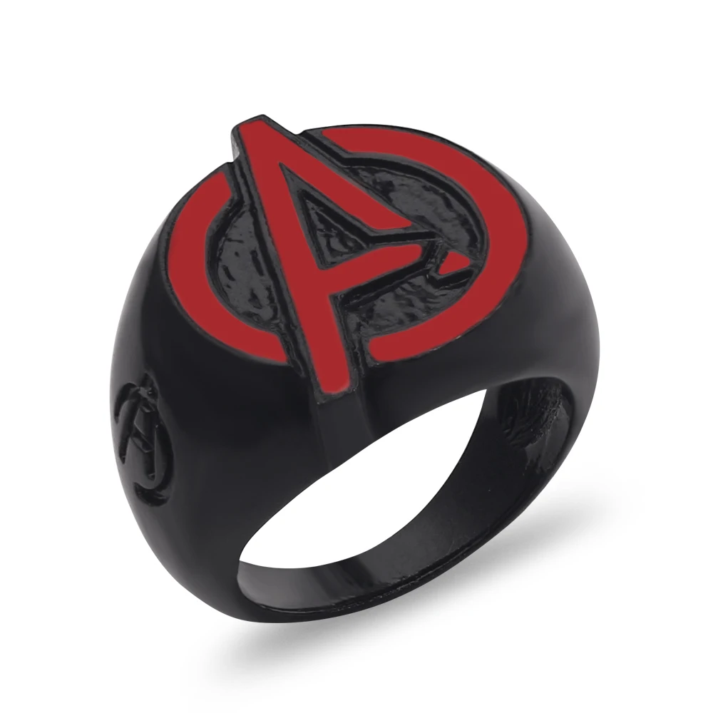 Disney Marvel The Avengers Logo Finger Rings Letter A Symbol Rings Fans Jewelry Gift Accessories