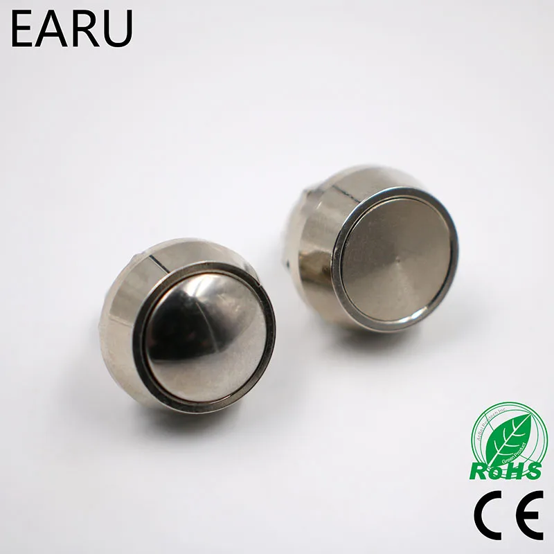 12mm metal campainha sino chifre empurrar botton interruptor à prova dnickel água niquelado abobadado momentâneo reset 1no parafuso de potência do motor automático pc