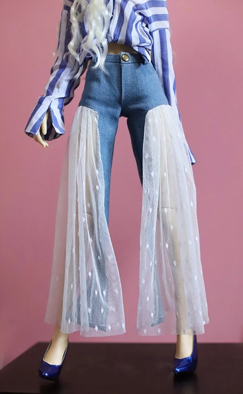 1/4 1/3 Scale BJD Clothes Casual Wide Leg Pants Mesh Jeans For BJD/SD MSD SD13 SD17 SSDF Strong Uncle Doll Accessories C0920