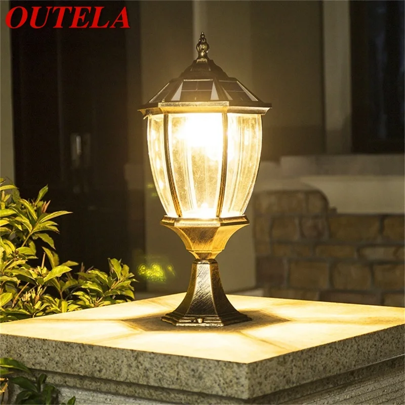 

OUTELA Outdoor Solar Wall Light LED Waterproof IP65 Pillar Post Lamp Fixtures for Home Garden Courtyard