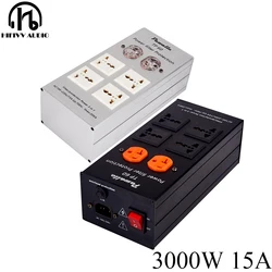 3000W 15A Audio Noise AC Power Filter Amplifier TV CD EU UK US AU Standard power Socket Outlets AC 110V-250V