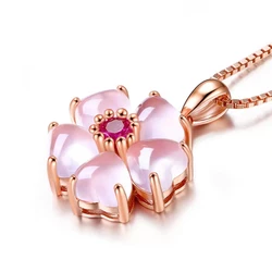 Natural Rose Quartz Star Light Pendant Women Flower Heart Mozambique 20x20mm Queen Clasp Crystal Pendant Jewelry AAAAA