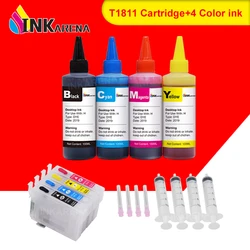 INKARENA 400ml Ink + T1811-T1814 XL Ink Cartridge For Epson Expression Home 212 215 312 315 412 415 XP-225 322 325 422 425