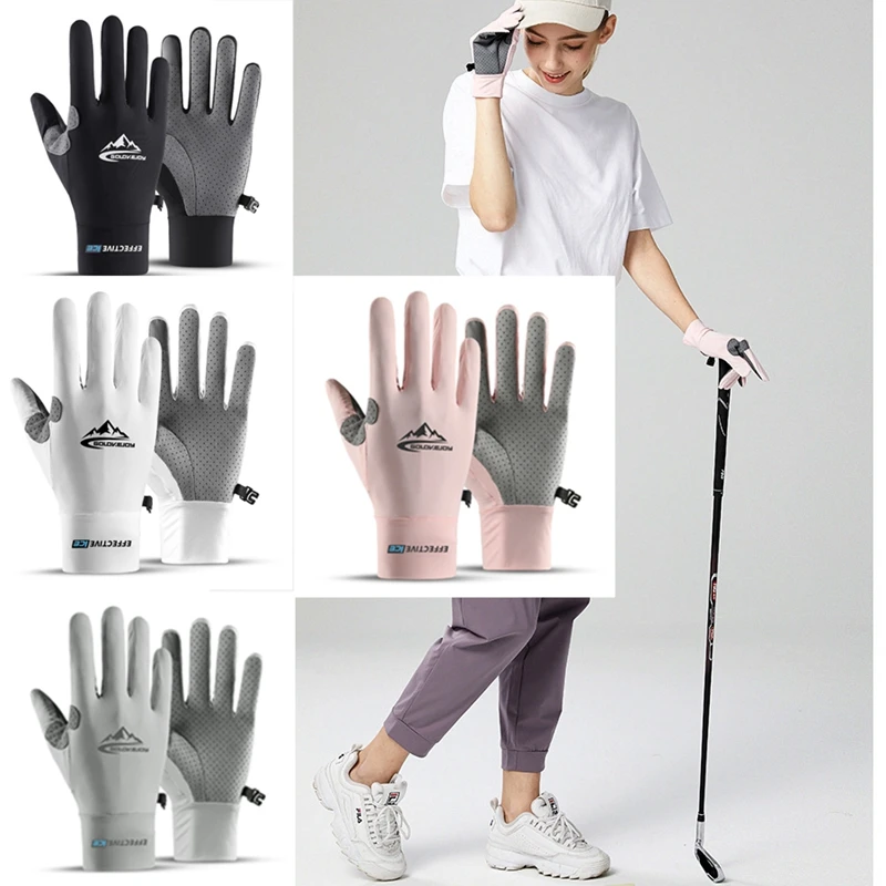 Ladies Mens Ladies Golf Gloves Women Men Sun-proof Ice Silk Cool Thin Touch Uv Riding Driving Touch-screen Thin Car Fishing 2003