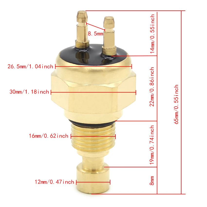 Motorcycle Radiator Fan Thermo Switch For Kawasaki KLF400 Bayou KVF400 Prairie 400 KVF650 KFX700 KSV700 KVF700 KVF750 27010-1317