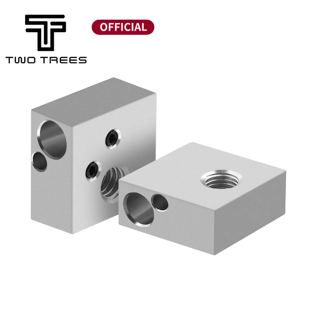 Twotrees MK7 MK8 Aluminium Heater Block For Print Head Hot End Heating Block 20*20*10 20x20x10 mm For 3D Printer Blu-3 Blu-5