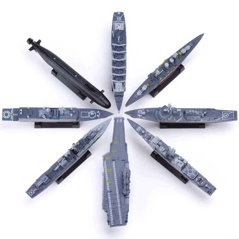 8Set Assemble Puzzle Model Building Nuclear Submarine Simulation Boat Cruiser Destroyer Nuclear Submarine Military Toys for Boy