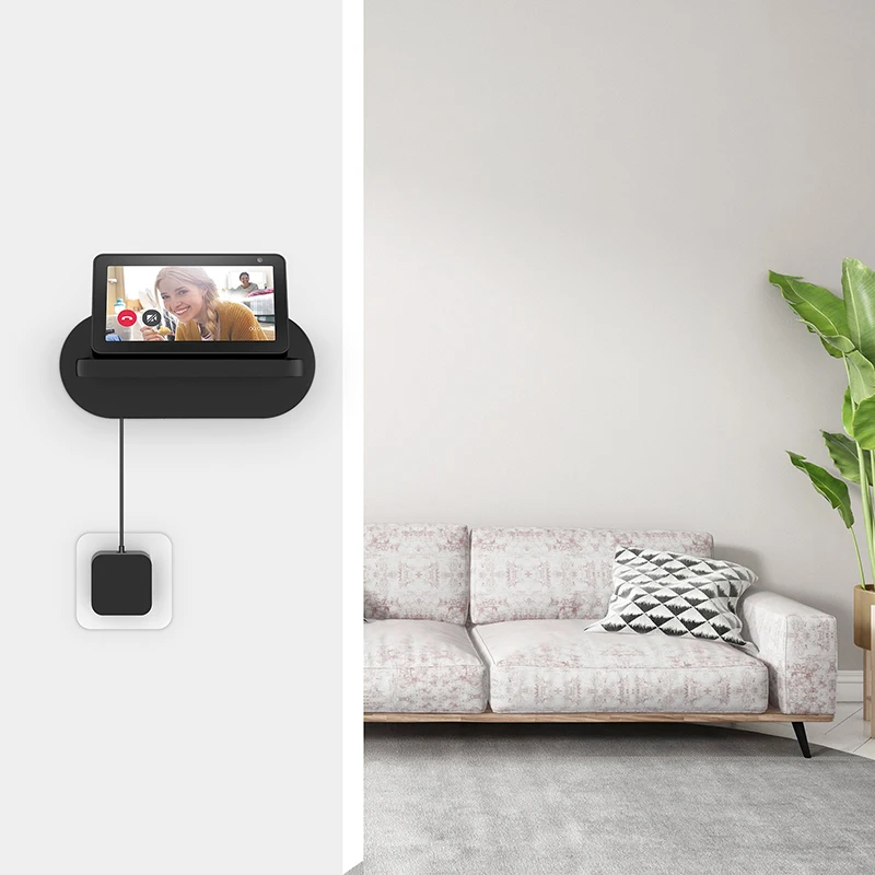 حامل جداري من LINGYOU لـ Amazon Echo Show 5 (الجيل الأول والثالث والثالث) Alexa Echo Dot 4 HomePod Mini رف حامل منزلي ذكي موفر للمساحة