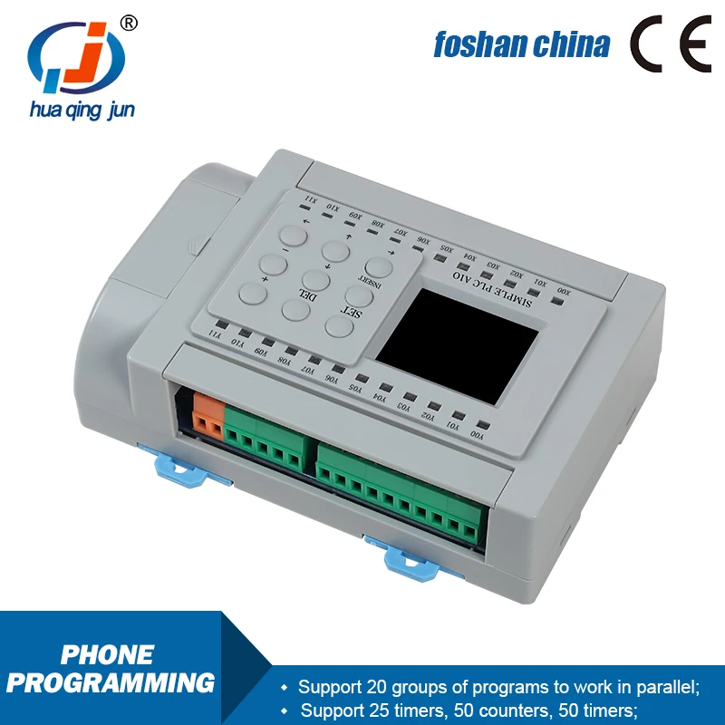 Huaqingjun 12-in 12-out Relay Output PLC RS485 WIFI Phone App Control PLC for Smarthome Automation