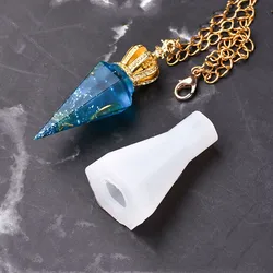 SNASAN Diamond Shape Necklace Pendant Silicone Mold Jewelry Making Tool Resin UV Epoxy Casting Moulds Decorative Charms Beads